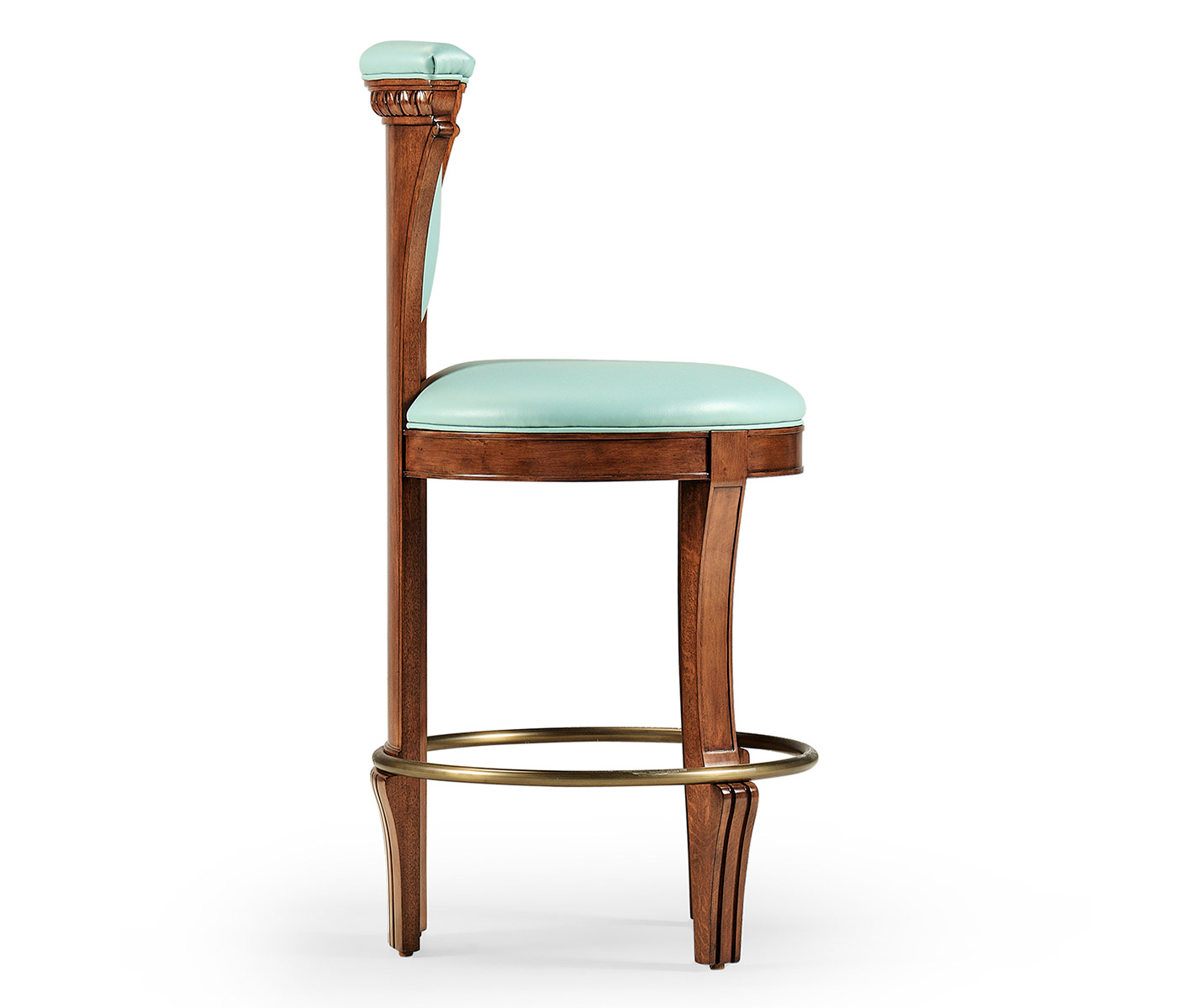 LDS Walnut Medium Stool upholstered in COM
