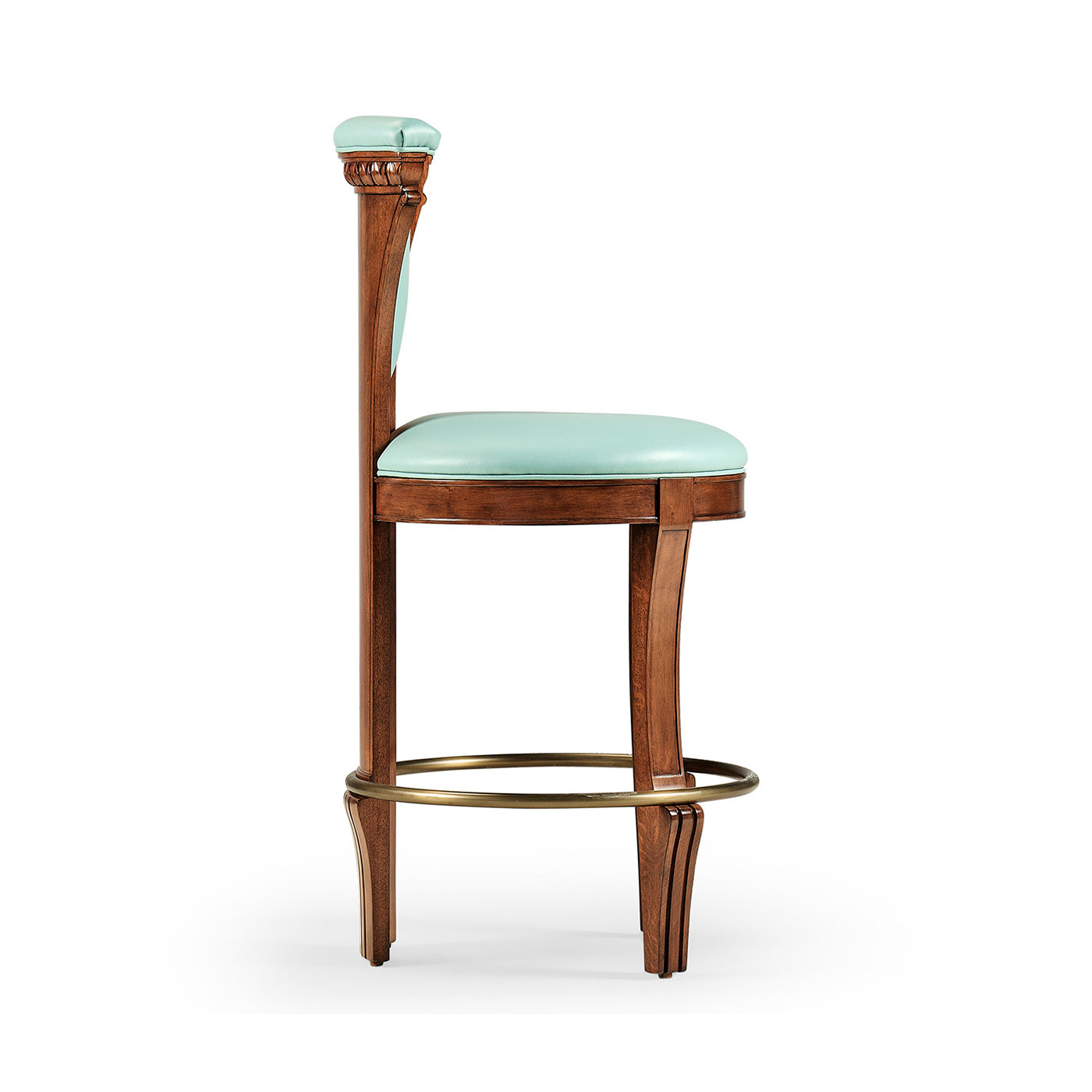LDS Walnut Medium Stool upholstered in COM