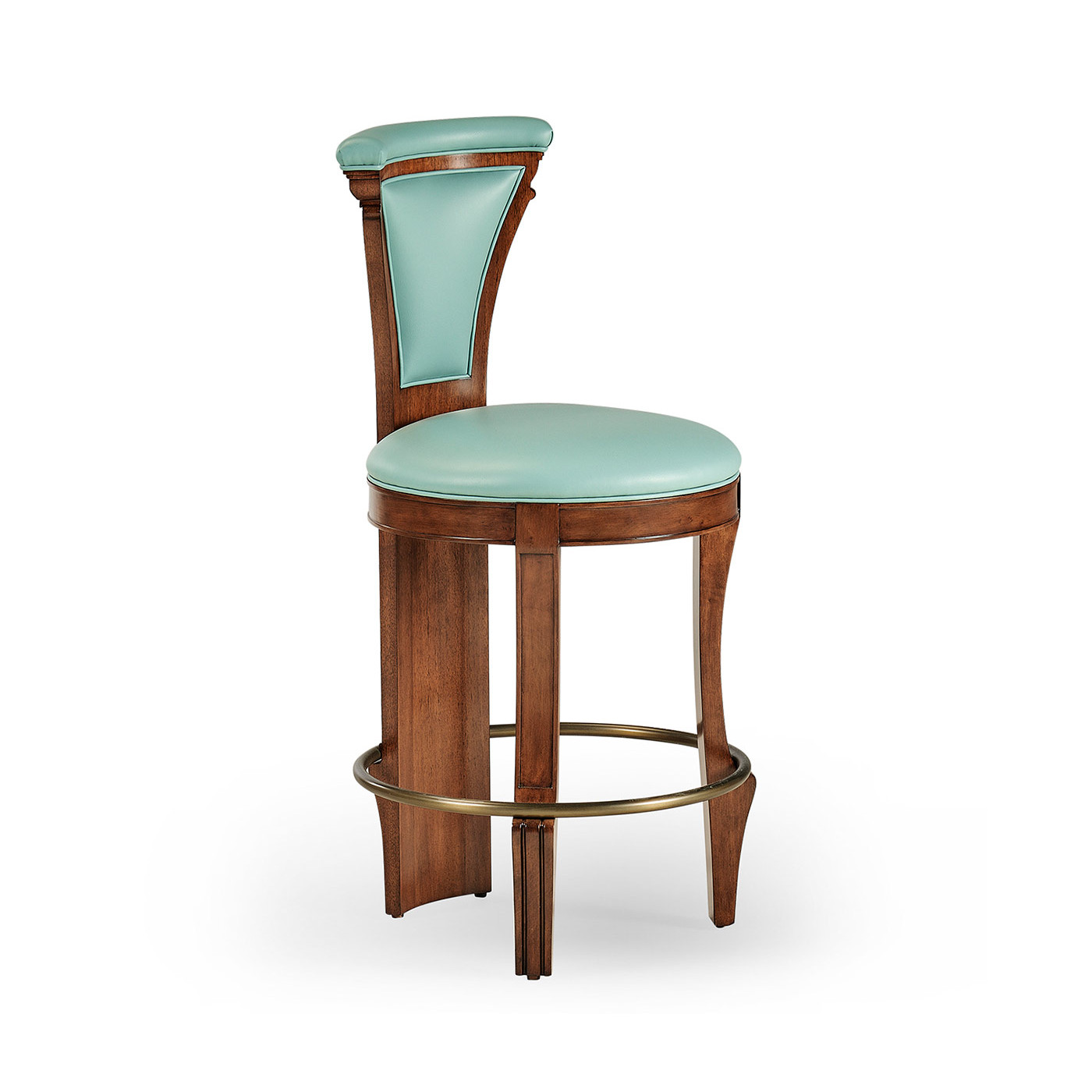 LDS Walnut Medium Stool upholstered in COM