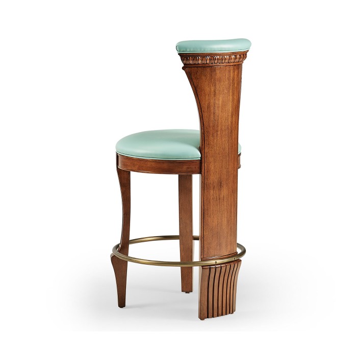LDS Walnut Medium Stool upholstered in COM