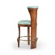 LDS Walnut Medium Stool upholstered in COM