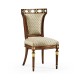Sokol Medium Walnut Side Chair Upholstered in COM None distressing