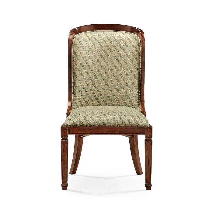 Medium Walnut Side chair uphosltered in COM None distressing