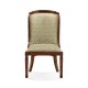 Medium Walnut Side chair uphosltered in COM None distressing