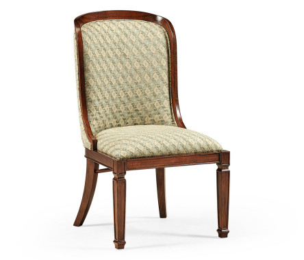 Medium Walnut Side chair uphosltered in COM None distressing