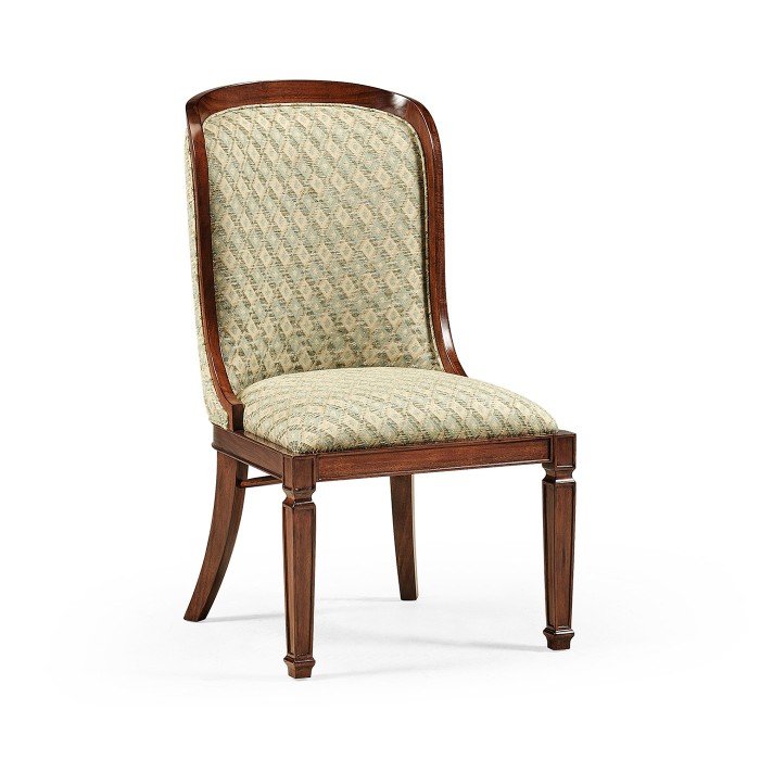 Medium Walnut Side chair uphosltered in COM None distressing
