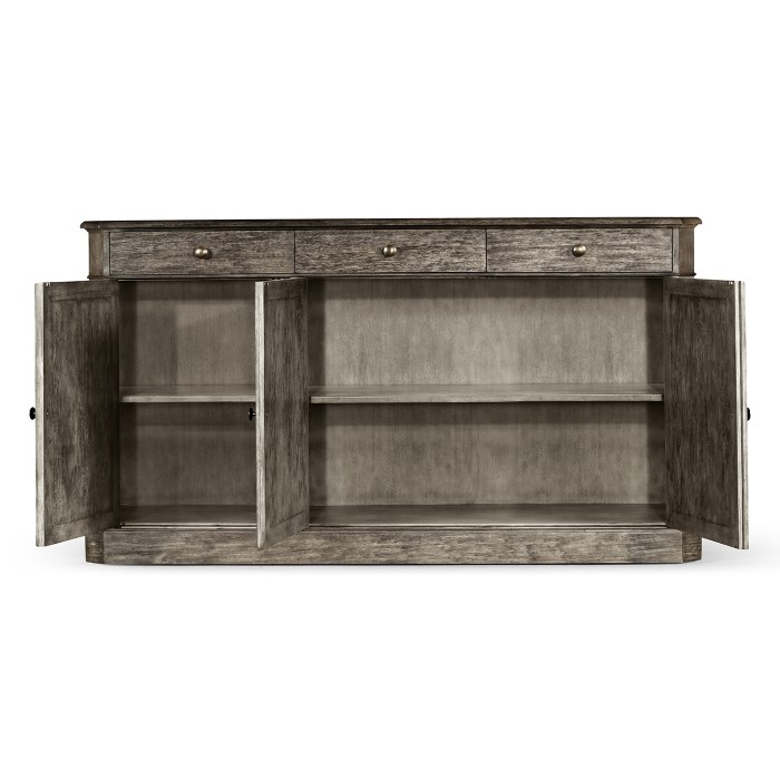Antique Dark Grey Three Door Sideboard 69