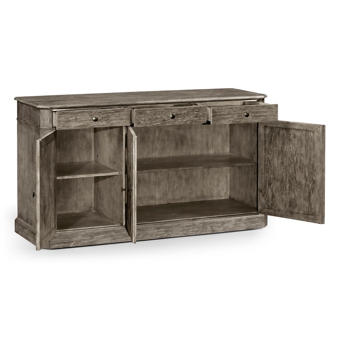 Antique Dark Grey Three Door Sideboard 69
