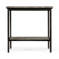 Antique Dark Grey Square End Table with Iron Base