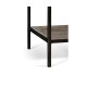 Antique Dark Grey Square End Table with Iron Base