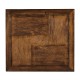 Country Walnut Square End Table with Iron Base