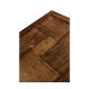 Country Walnut Square End Table with Iron Base