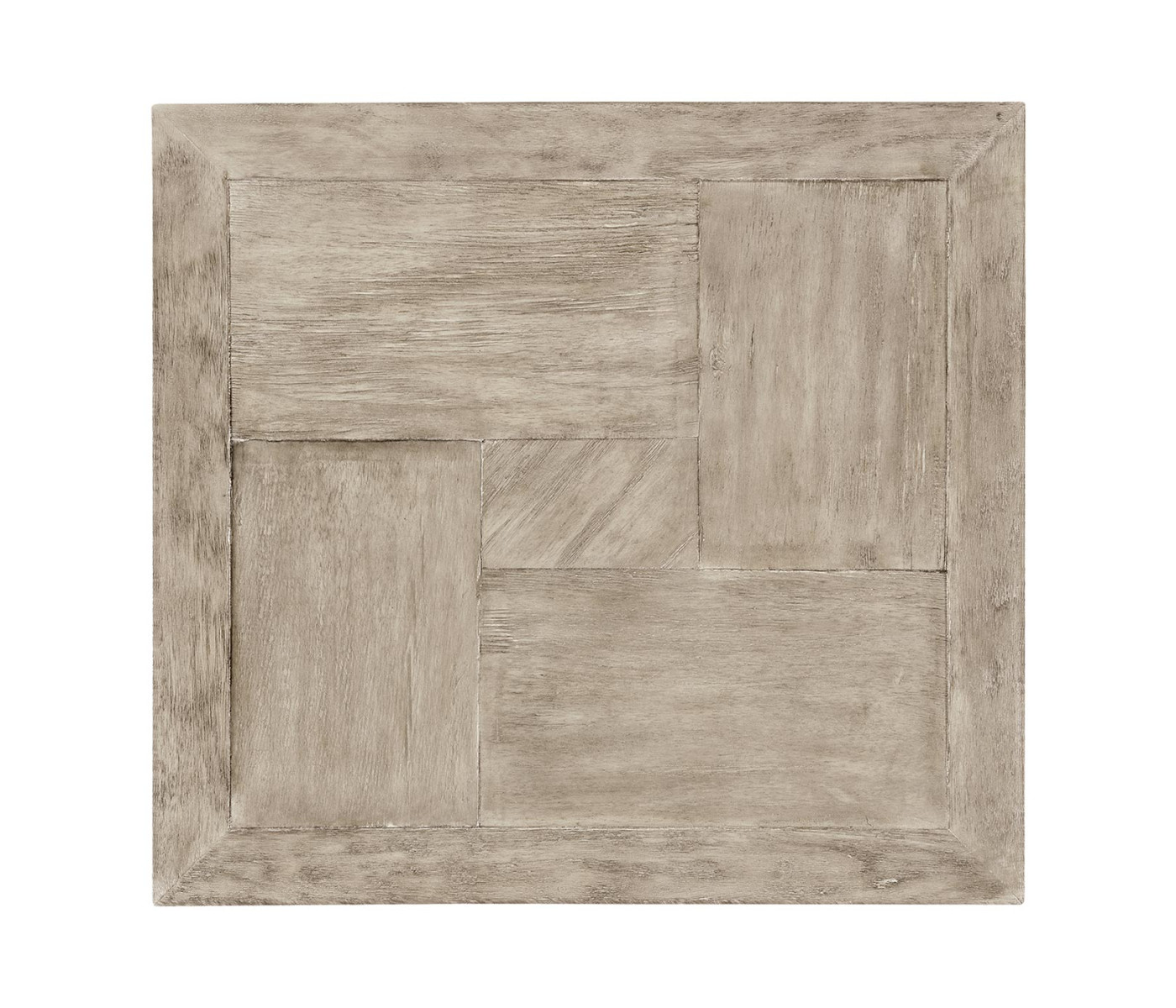 Rustic Grey Square End Table with Iron Base