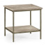 Rustic Grey Square End Table with Iron Base