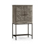 Antique Dark Grey Drinks Cabinet with Iron Base