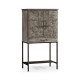 Antique Dark Grey Drinks Cabinet with Iron Base