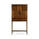 Country Walnut Drinks Cabinet with Iron Base