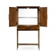 Country Walnut Drinks Cabinet with Iron Base