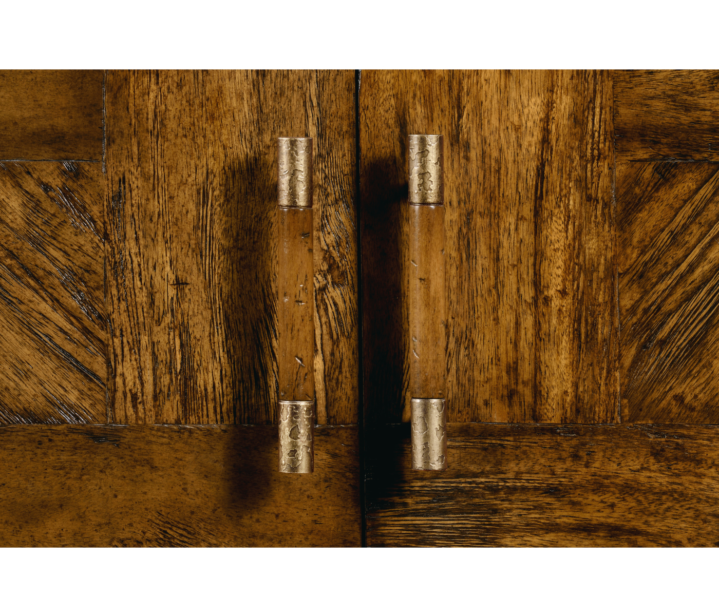 Country Walnut Drinks Cabinet with Iron Base