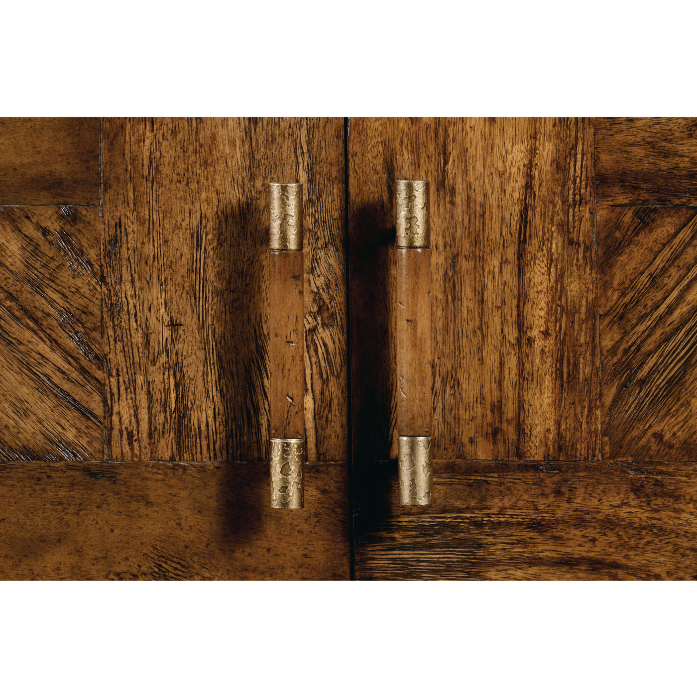 Country Walnut Drinks Cabinet with Iron Base