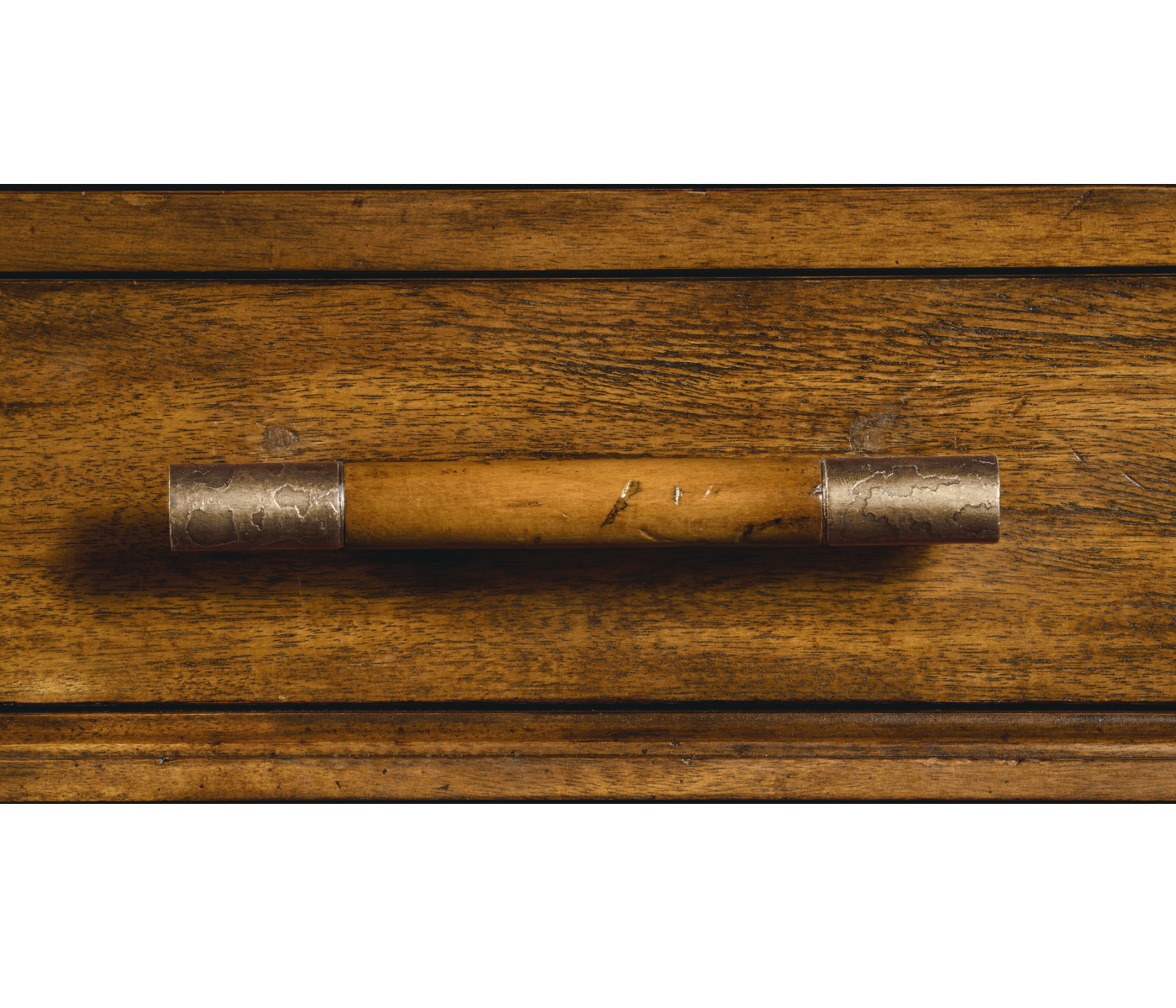 Country Walnut Drinks Cabinet with Iron Base