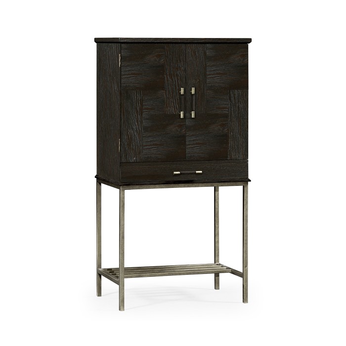Dark Ale Drinks Cabinet with Iron Base
