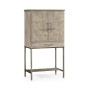 Rustic Grey Drinks Cabinet with Iron Base