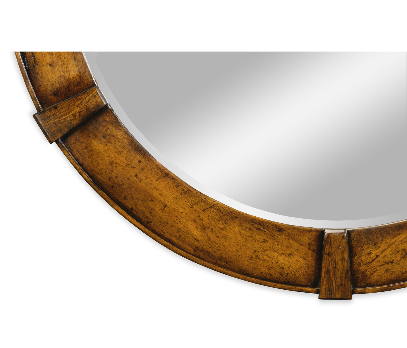 Country Walnut Round Mirror