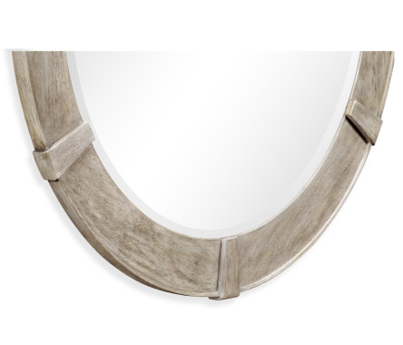 Rustic Grey Round Mirror