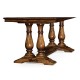 Country Walnut Rectangular Fixed Top Dining Table 71