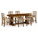 Country Walnut Rectangular Fixed Top Dining Table 71