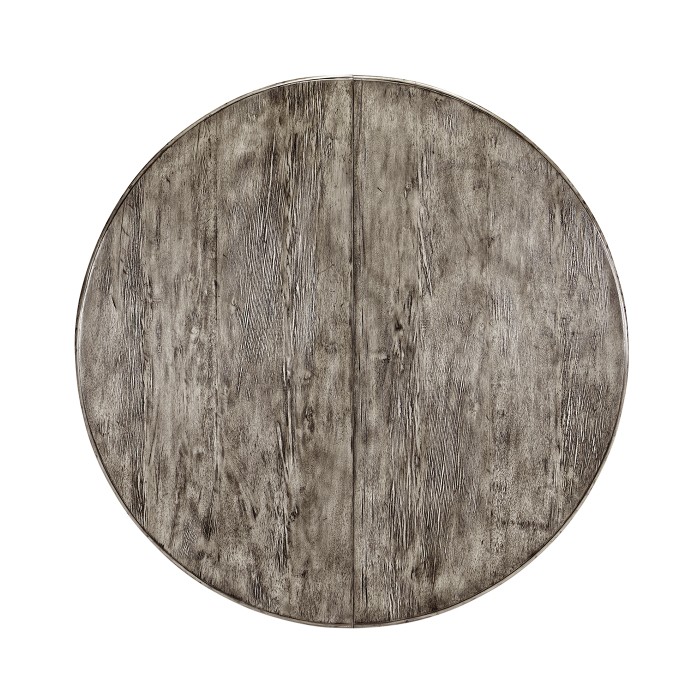 Circular Extending Dining Table in Antique Dark Grey 55