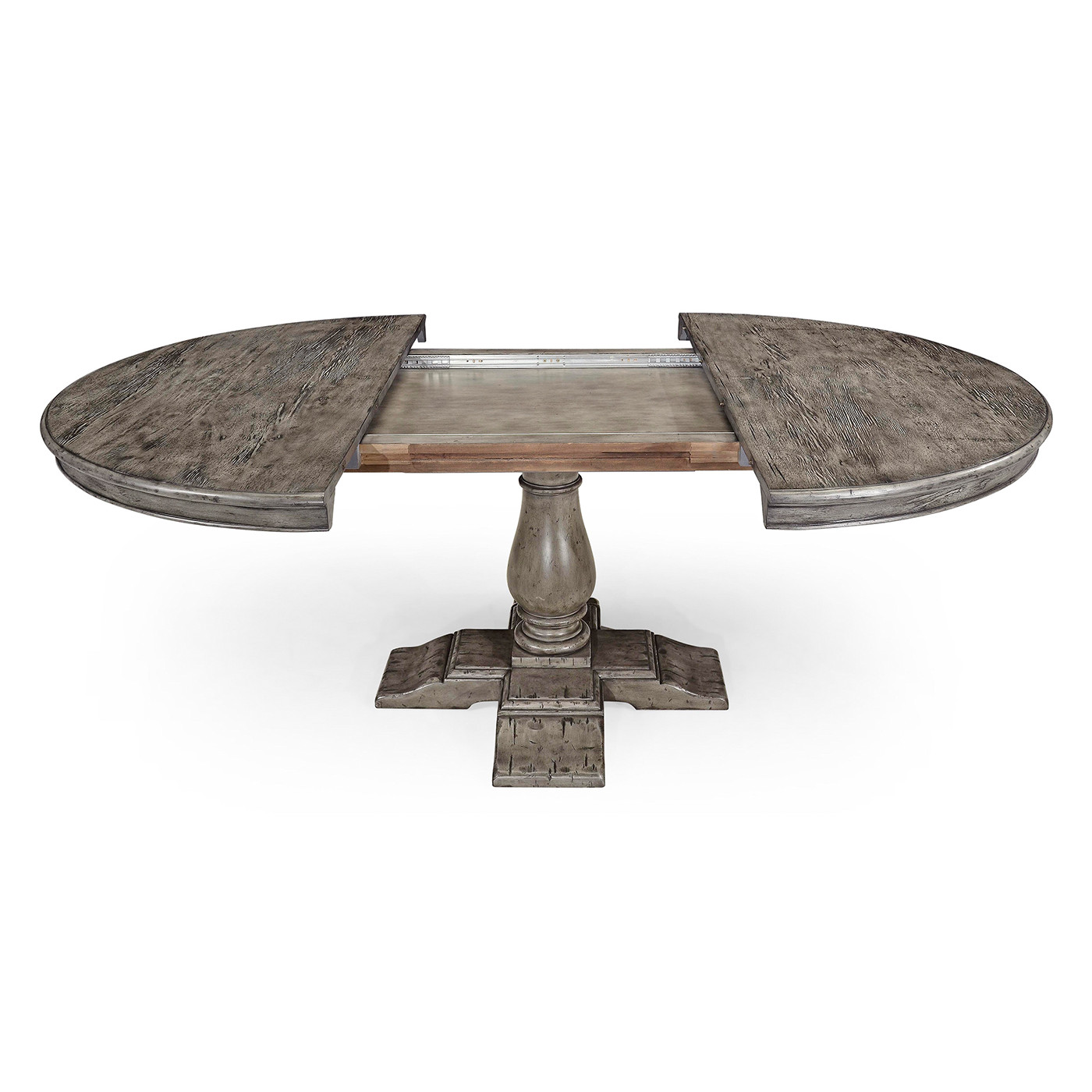 Circular Extending Dining Table in Antique Dark Grey 55