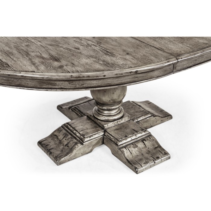 Circular Extending Dining Table in Antique Dark Grey 55