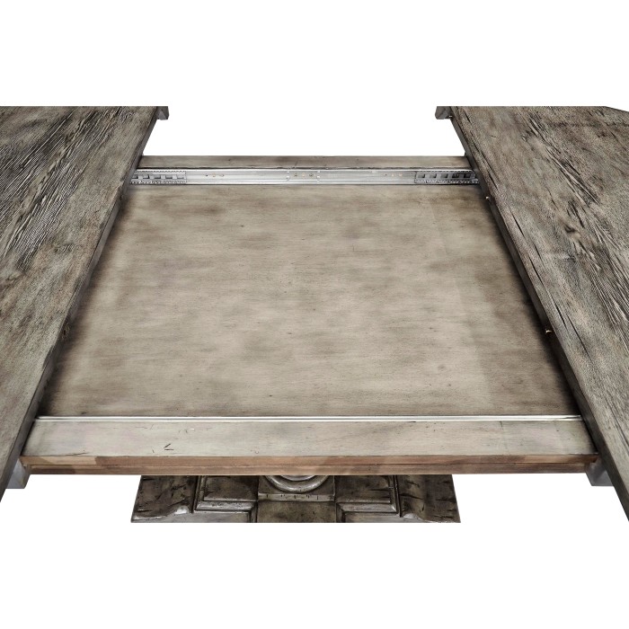 Circular Extending Dining Table in Antique Dark Grey 55
