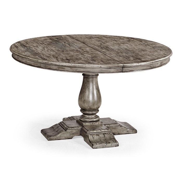 Circular Extending Dining Table in Antique Dark Grey 55