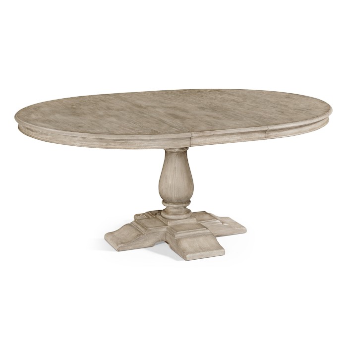 Circular Extending Dining Table in Rustic Grey 55