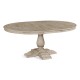 Circular Extending Dining Table in Rustic Grey 55