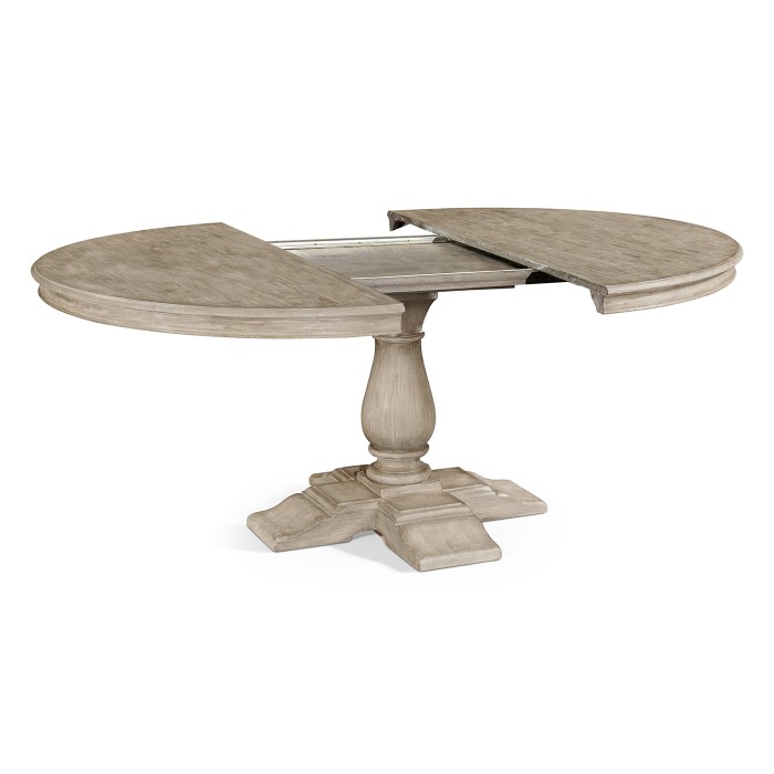 Circular Extending Dining Table in Rustic Grey 55