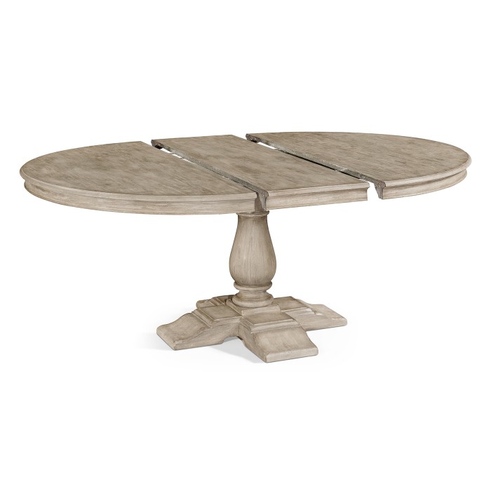 Circular Extending Dining Table in Rustic Grey 55