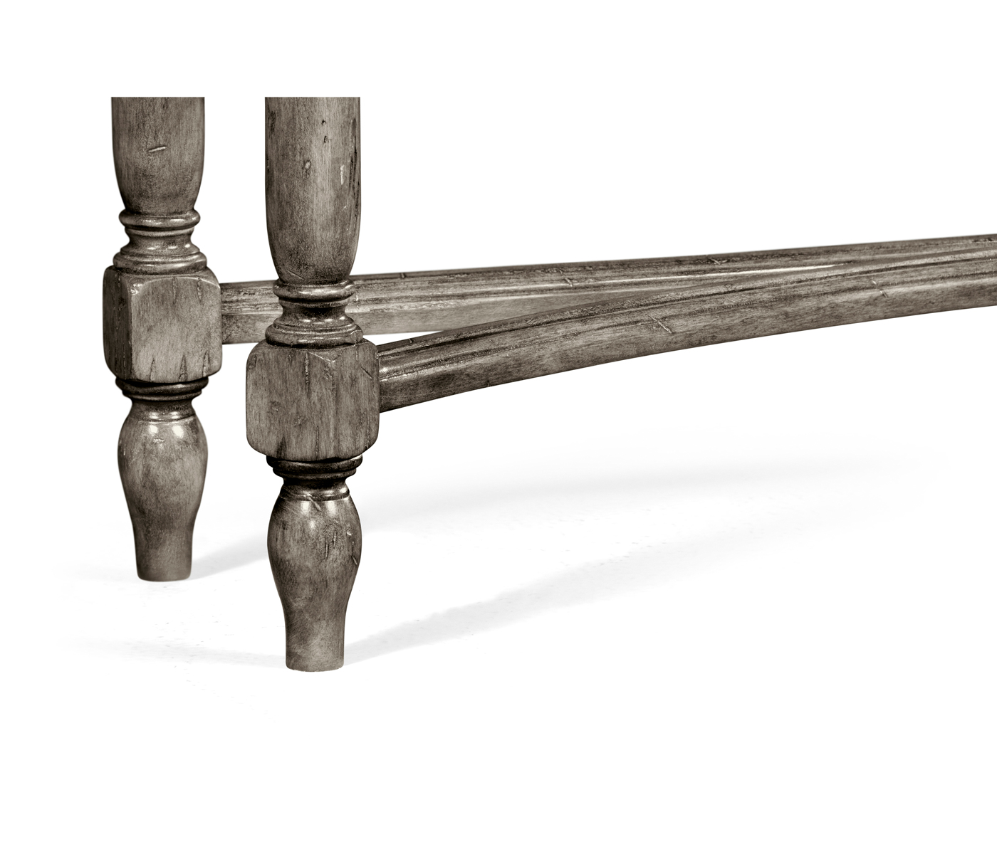 Antique Dark Grey Three Drawer Large Console Table