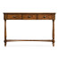 Country Walnut Three Drawer Large Console Table