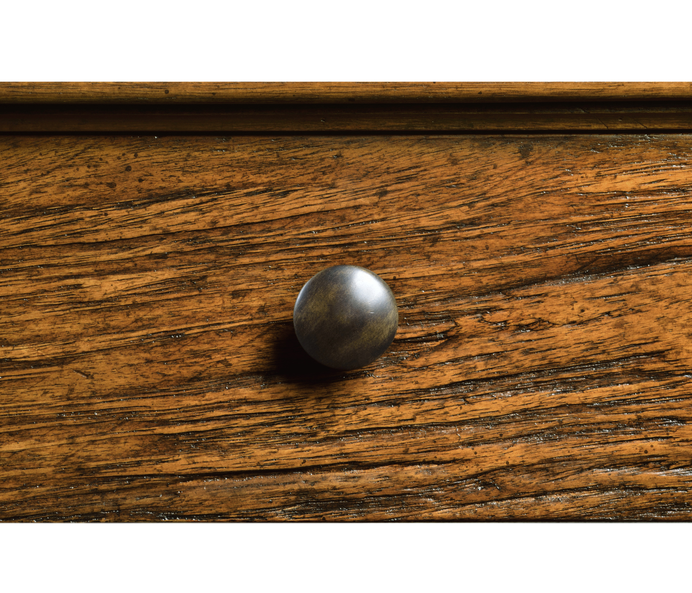 Country Walnut Three Drawer Large Console Table