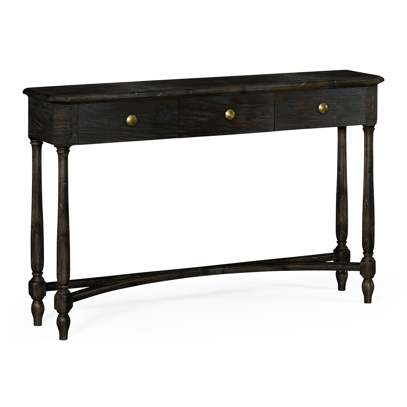 Dark Ale Three Drawer Large Console Table