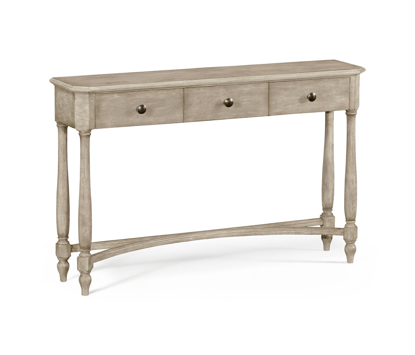 Rustic Grey Three Drawer Large Console Table