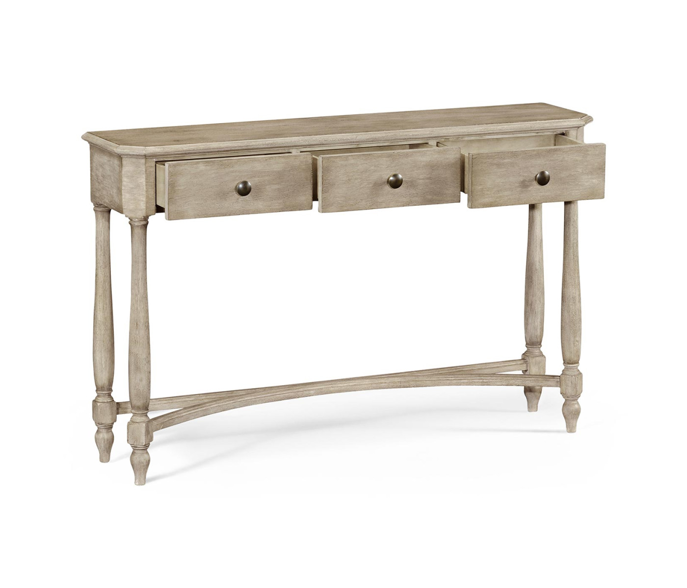 Rustic Grey Three Drawer Large Console Table