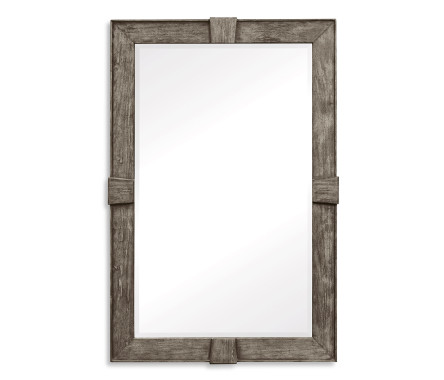 Antique Dark Grey Rectangular Mirror