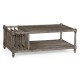 Antique Dark Grey Rectangular Coffee Table with Magazine Rack