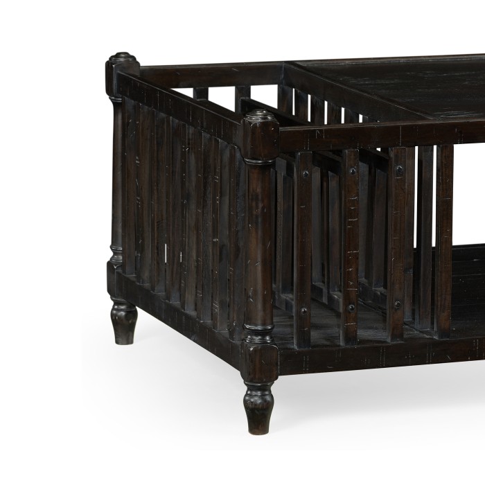 Dark Ale Rectangular Coffee Table with Magazine Rack