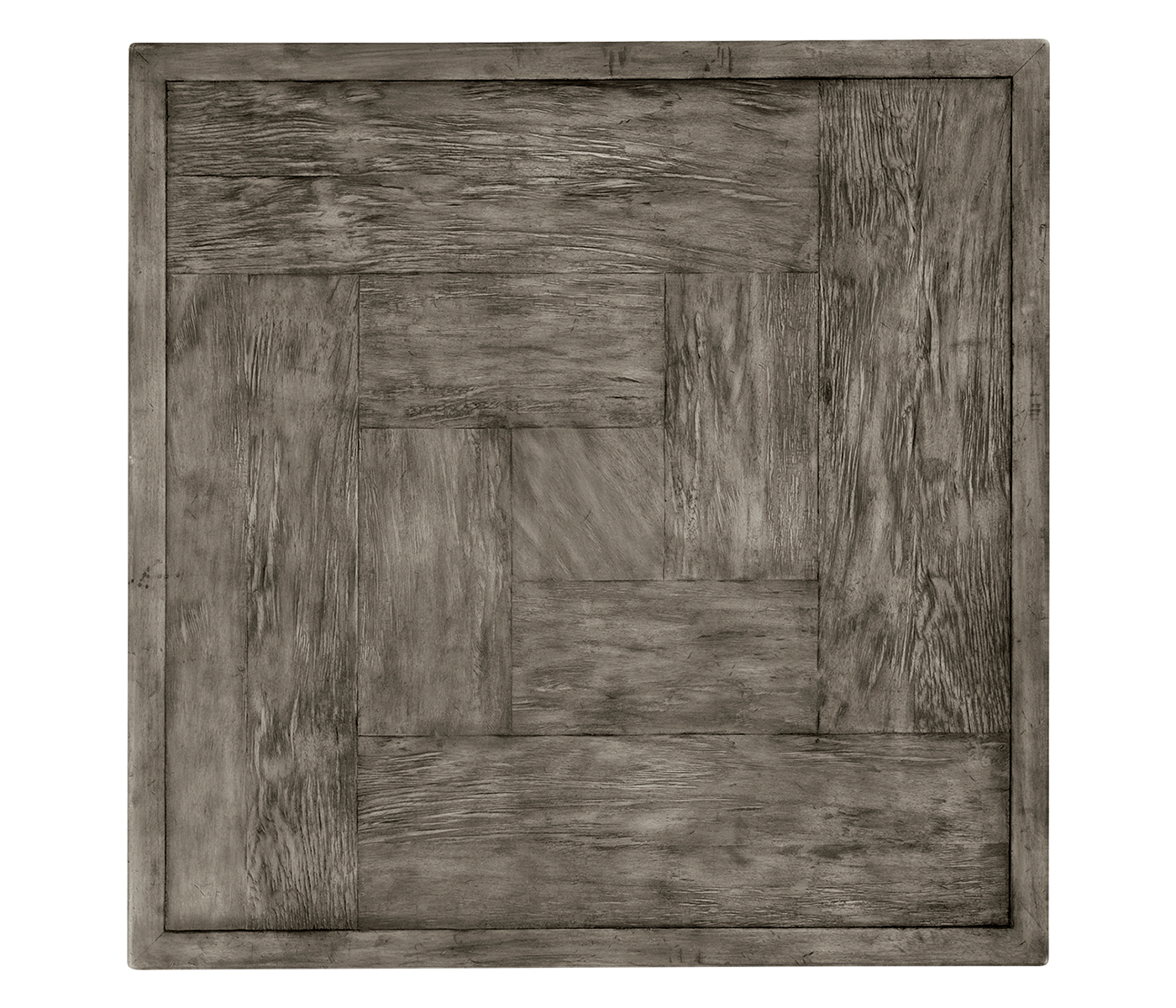 Antique Dark Grey Square Coffee Table with Iron Base